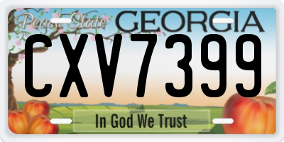GA license plate CXV7399