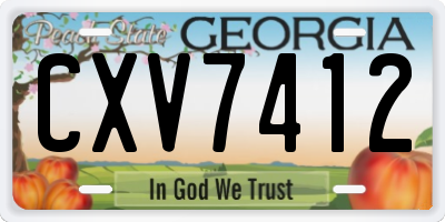 GA license plate CXV7412