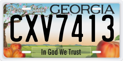 GA license plate CXV7413