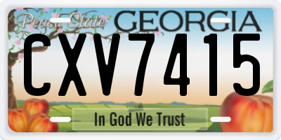 GA license plate CXV7415