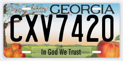 GA license plate CXV7420