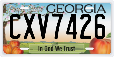 GA license plate CXV7426