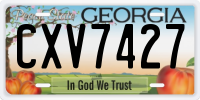 GA license plate CXV7427