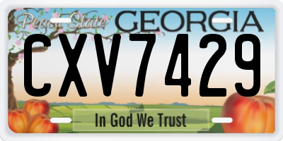 GA license plate CXV7429
