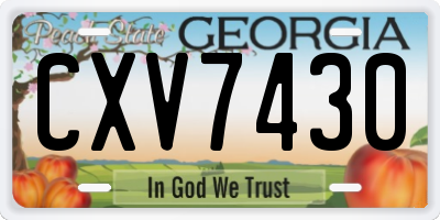 GA license plate CXV7430