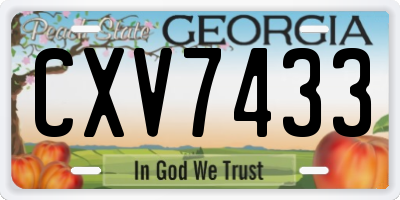 GA license plate CXV7433