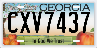 GA license plate CXV7437