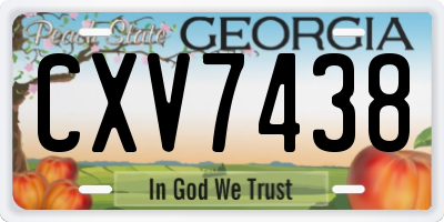 GA license plate CXV7438
