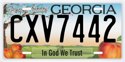 GA license plate CXV7442