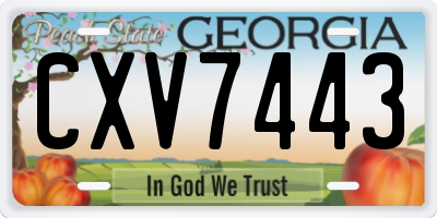 GA license plate CXV7443