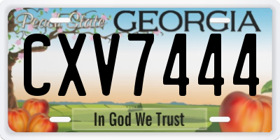 GA license plate CXV7444