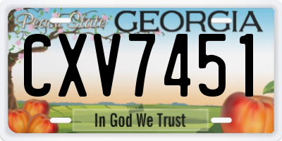 GA license plate CXV7451