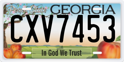 GA license plate CXV7453