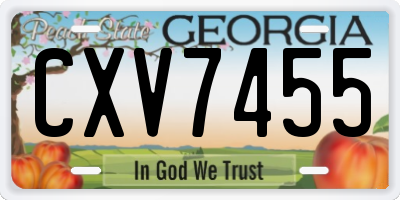 GA license plate CXV7455
