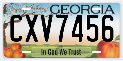 GA license plate CXV7456