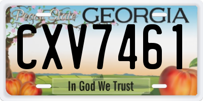 GA license plate CXV7461