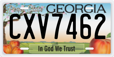 GA license plate CXV7462