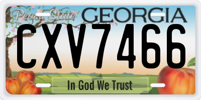 GA license plate CXV7466