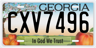 GA license plate CXV7496