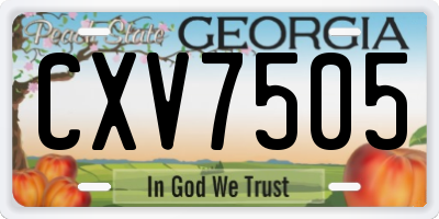GA license plate CXV7505