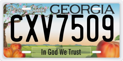 GA license plate CXV7509
