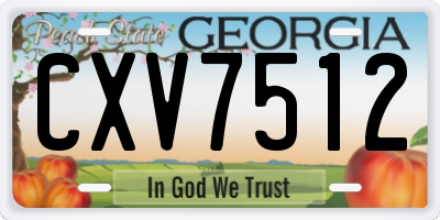 GA license plate CXV7512