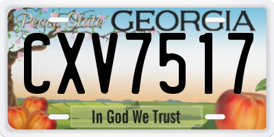 GA license plate CXV7517