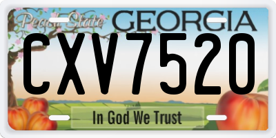 GA license plate CXV7520