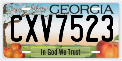 GA license plate CXV7523
