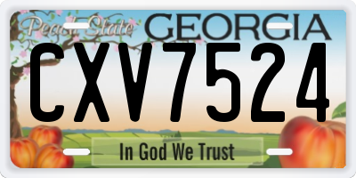 GA license plate CXV7524