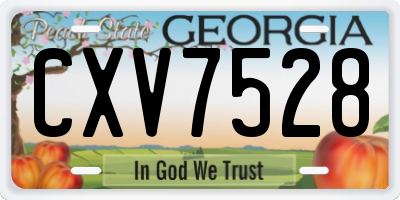 GA license plate CXV7528