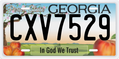 GA license plate CXV7529