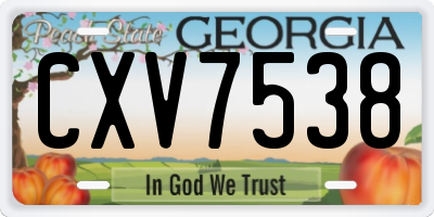 GA license plate CXV7538