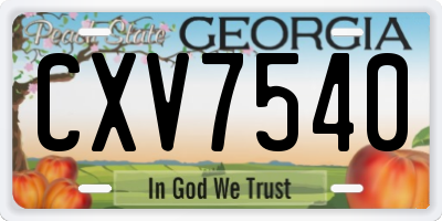 GA license plate CXV7540