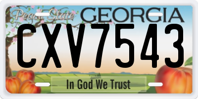 GA license plate CXV7543