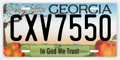 GA license plate CXV7550
