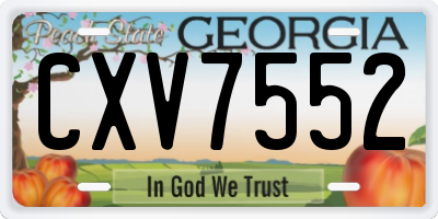 GA license plate CXV7552