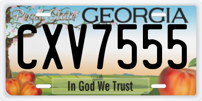 GA license plate CXV7555