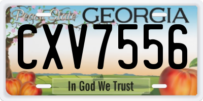 GA license plate CXV7556