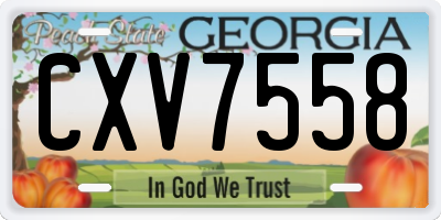 GA license plate CXV7558