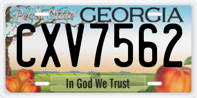 GA license plate CXV7562