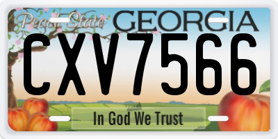 GA license plate CXV7566