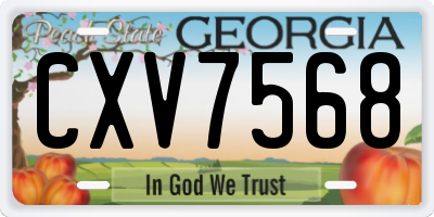 GA license plate CXV7568