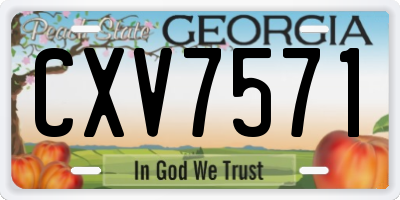 GA license plate CXV7571