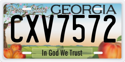 GA license plate CXV7572