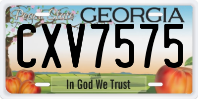 GA license plate CXV7575