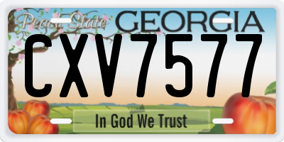 GA license plate CXV7577