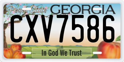 GA license plate CXV7586