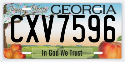 GA license plate CXV7596