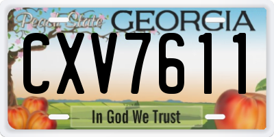 GA license plate CXV7611